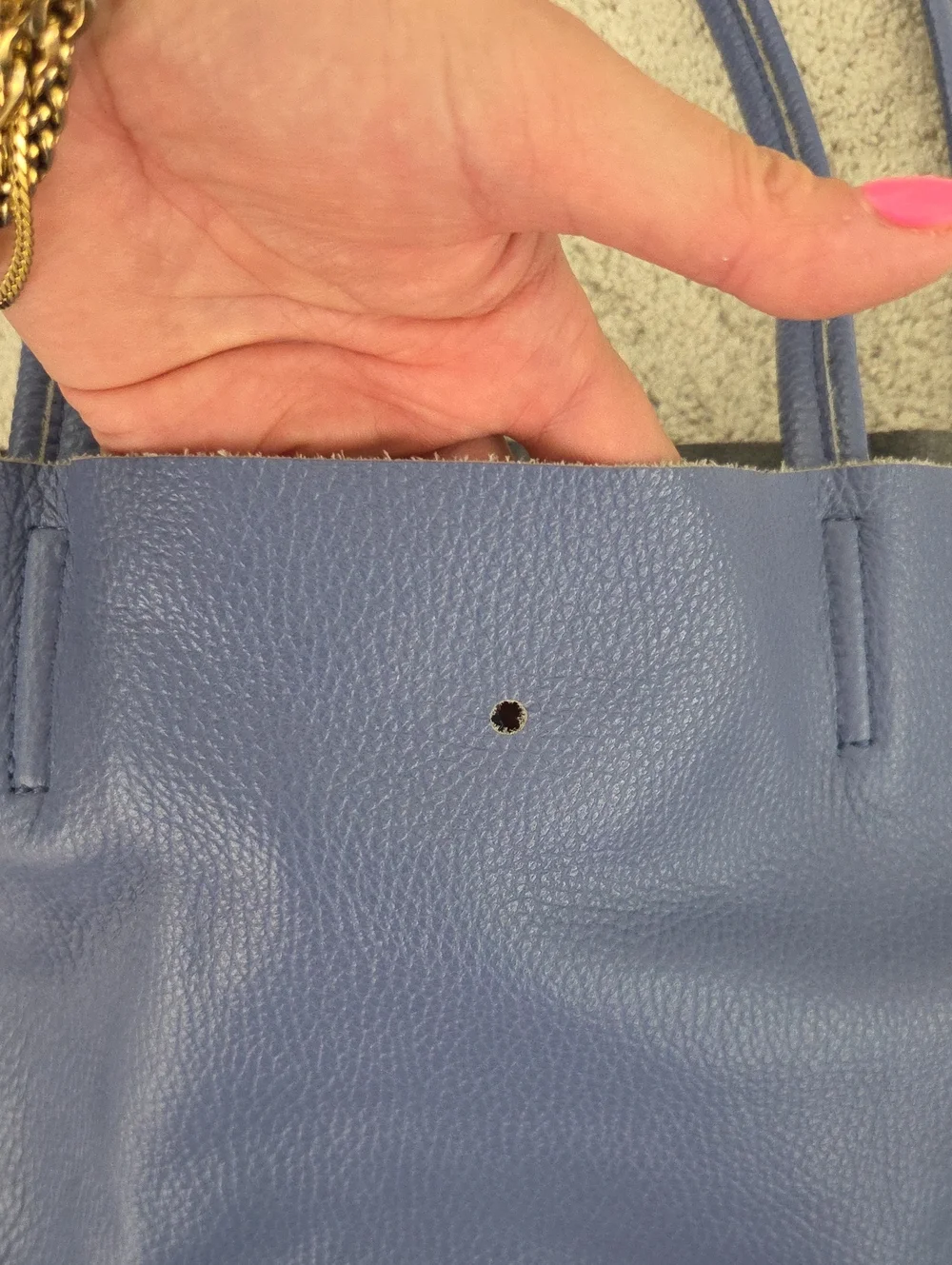 Blue Leather Tote EUC
